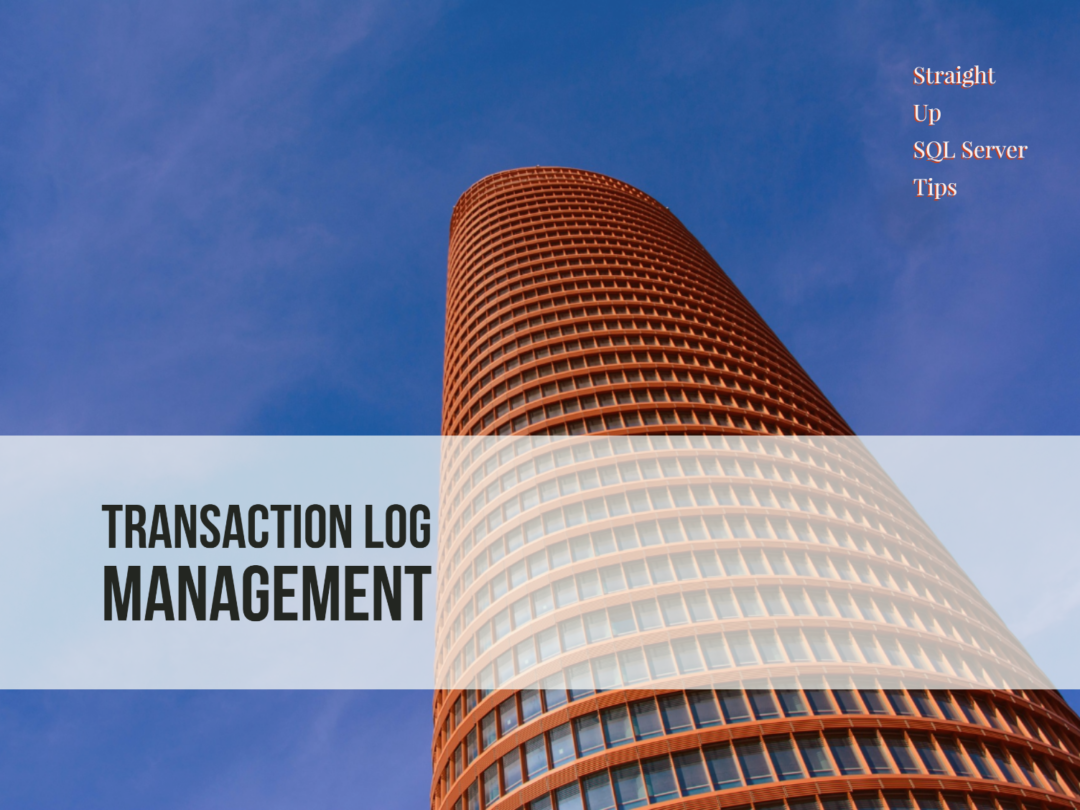 How To Manage Your SQL Server Transaction Log Gotchas and Basics
