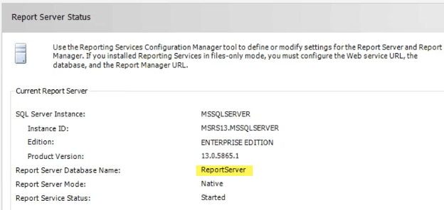 Change SSRS Reporting Server DB