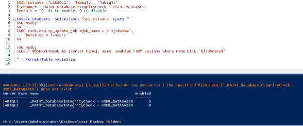 PowerShell enable or disable SQL Server jobs