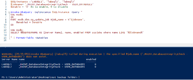 PowerShell enable or disable SQL Server jobs