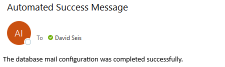 PowerShell send SQL Server dbmail success message