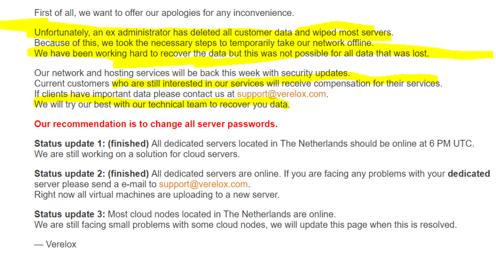 What are you doing to prevent this? What would you do if you got this page on your host or provider?