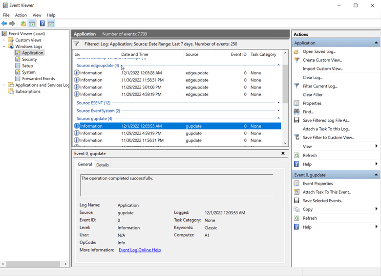 event viewer filter gupdate