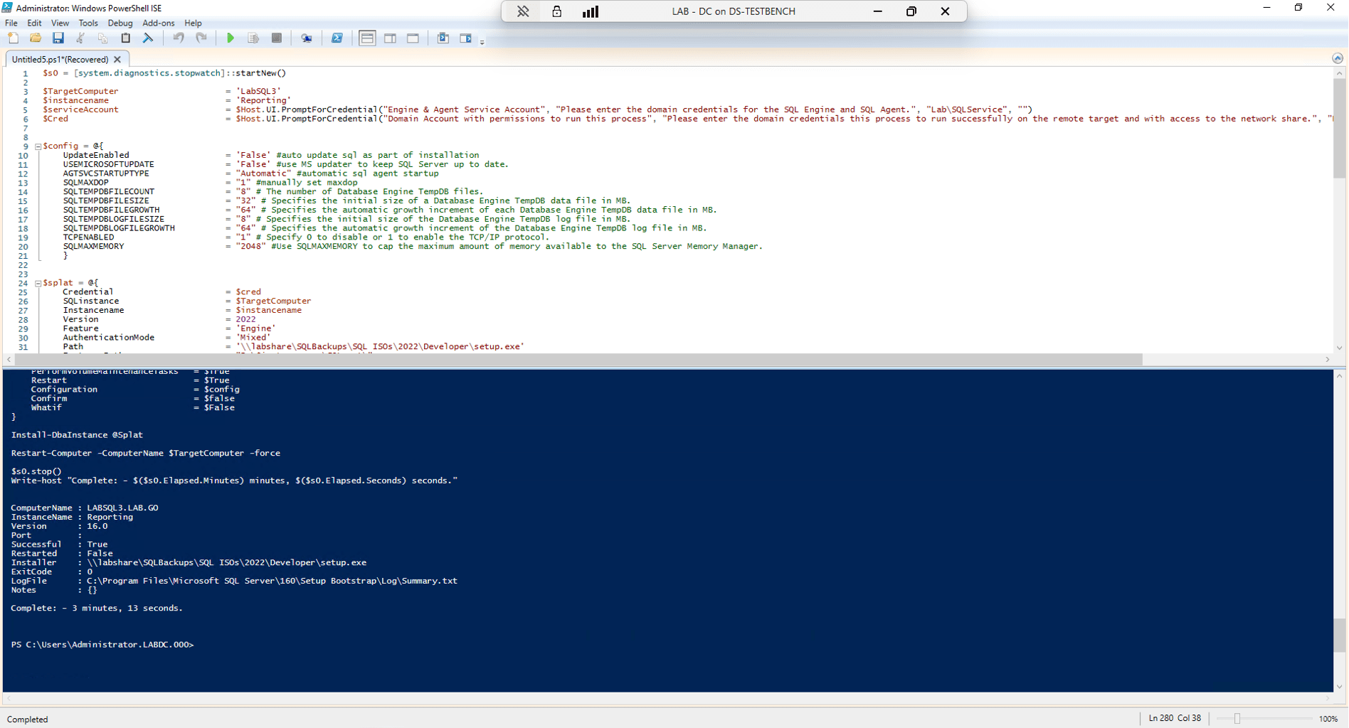 save time on SQL Server installs with Install-DbaInstance - named instance